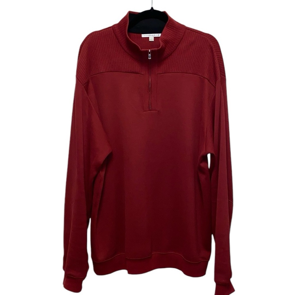 Cutter & Buck Wine 1/4 zip Pullover Casual Knit Sweater 3323